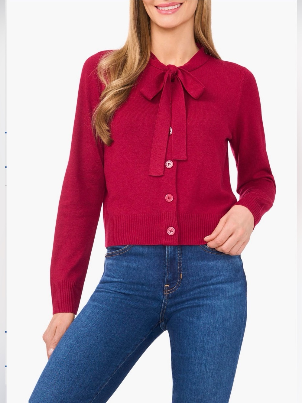 NEW…CeCe-Tie Neck Cardigan Sweater